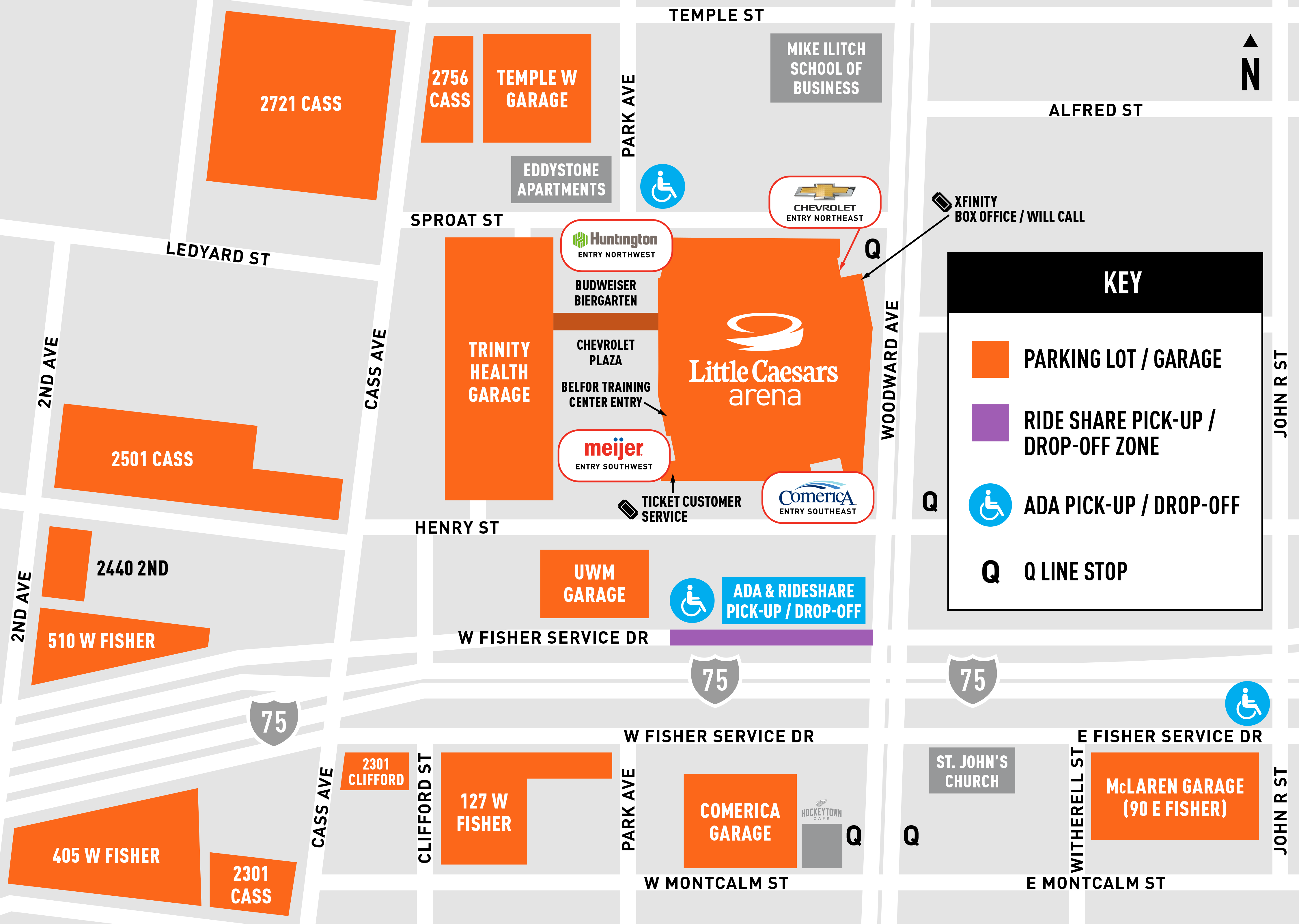 Little Caesars Arena Seating Chart & Map