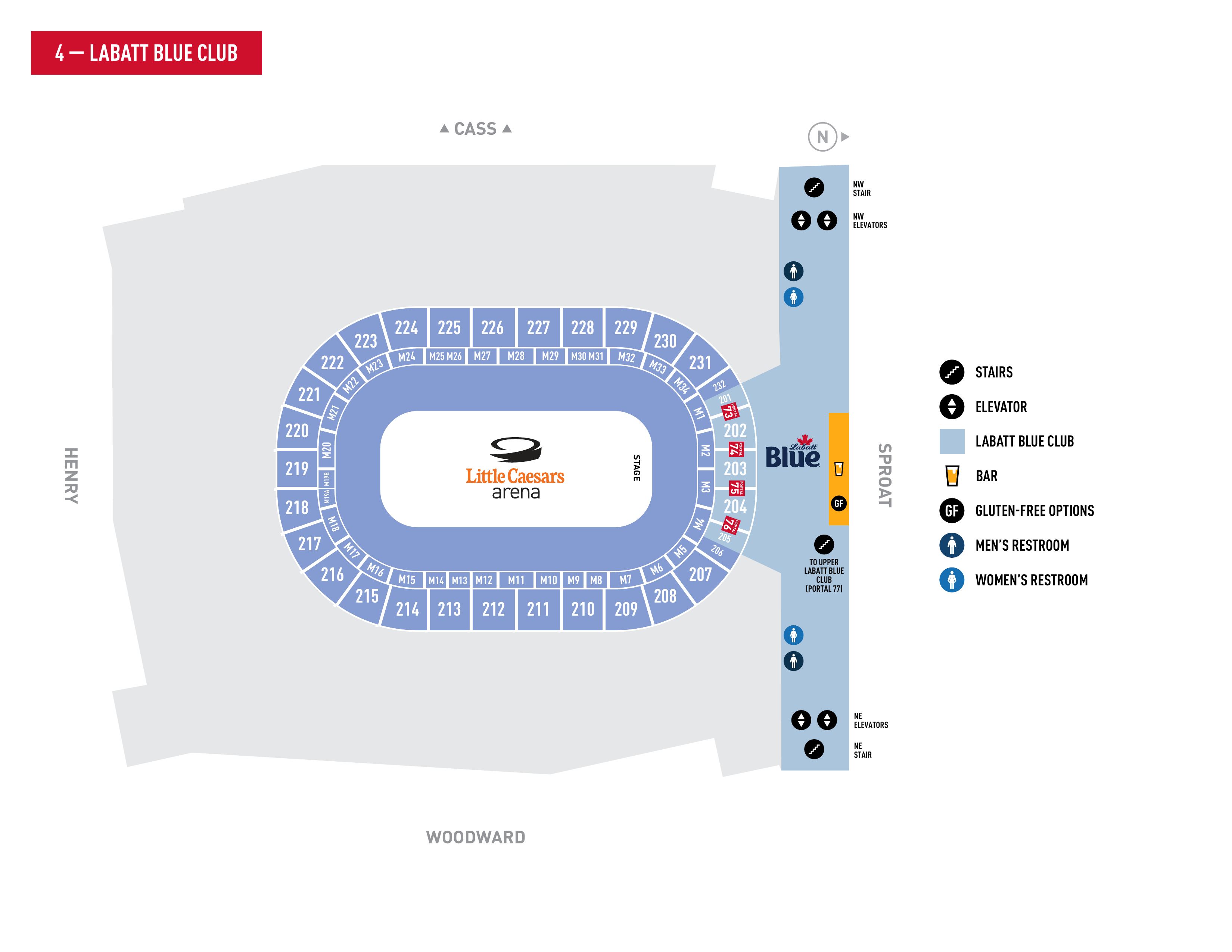 313 Presents - Little Caesars Arena - Labatt Blue Club Map