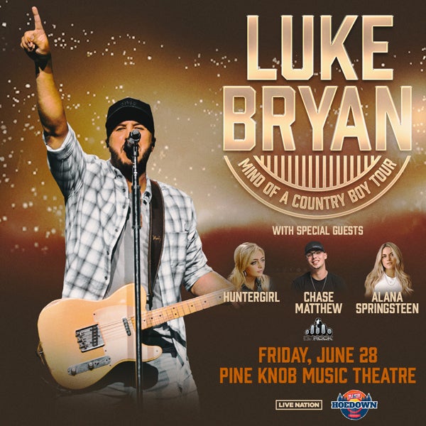 More Info for Five-Time Entertainer Of The Year Luke Bryan  To Headline “99.5 Wycd Hoedown” At Pine Knob Music Theatre Friday, June 28