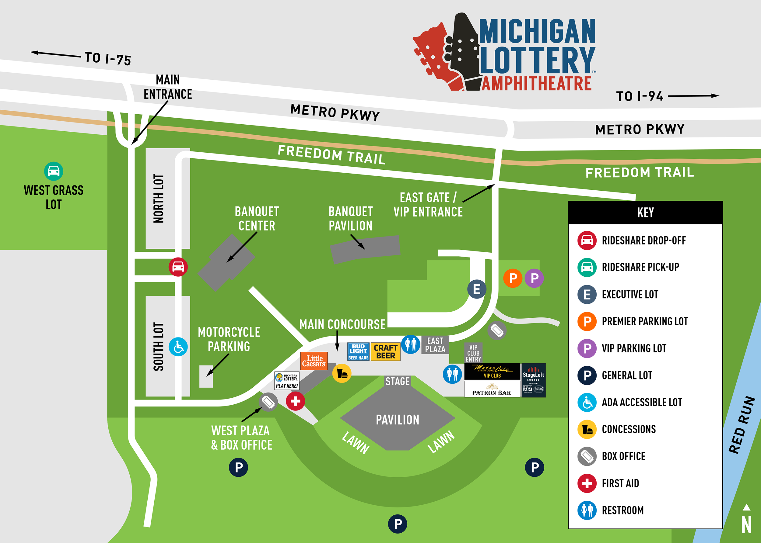 Michigan Lottery Amphitheatre Map