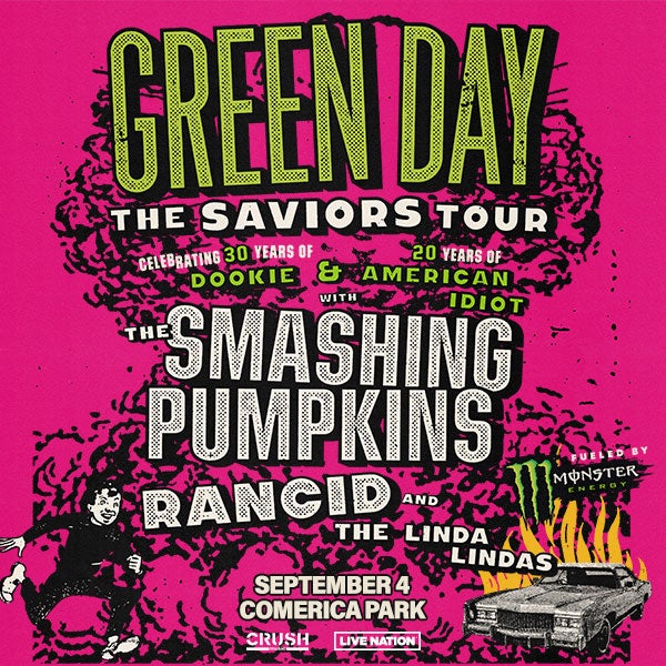 More Info for Green Day Brings The Saviors Tour To Comerica Park With Special Guests The Smashing Pumpkins, Rancid  And The Linda Lindas September 4, 2024