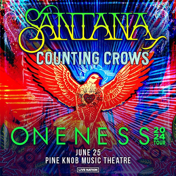 More Info for Santana And Counting Crows Bring Oneness Tour 2024 To Pine Knob Music Theatre June 25