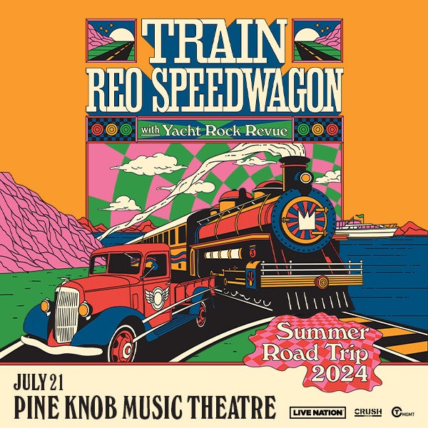 More Info for Diamond-Selling Bands Train & Reo Speedwagon  Stop At Pine Knob Music Theatre July 21 On Epic Co-Headlining “Summer Road Trip 2024” 