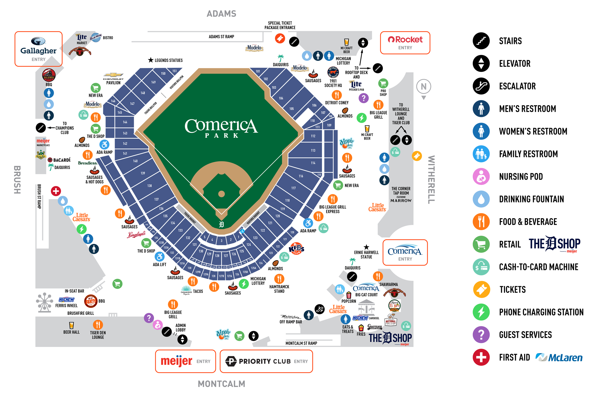 313 Presents - Comerica Park Parking Map