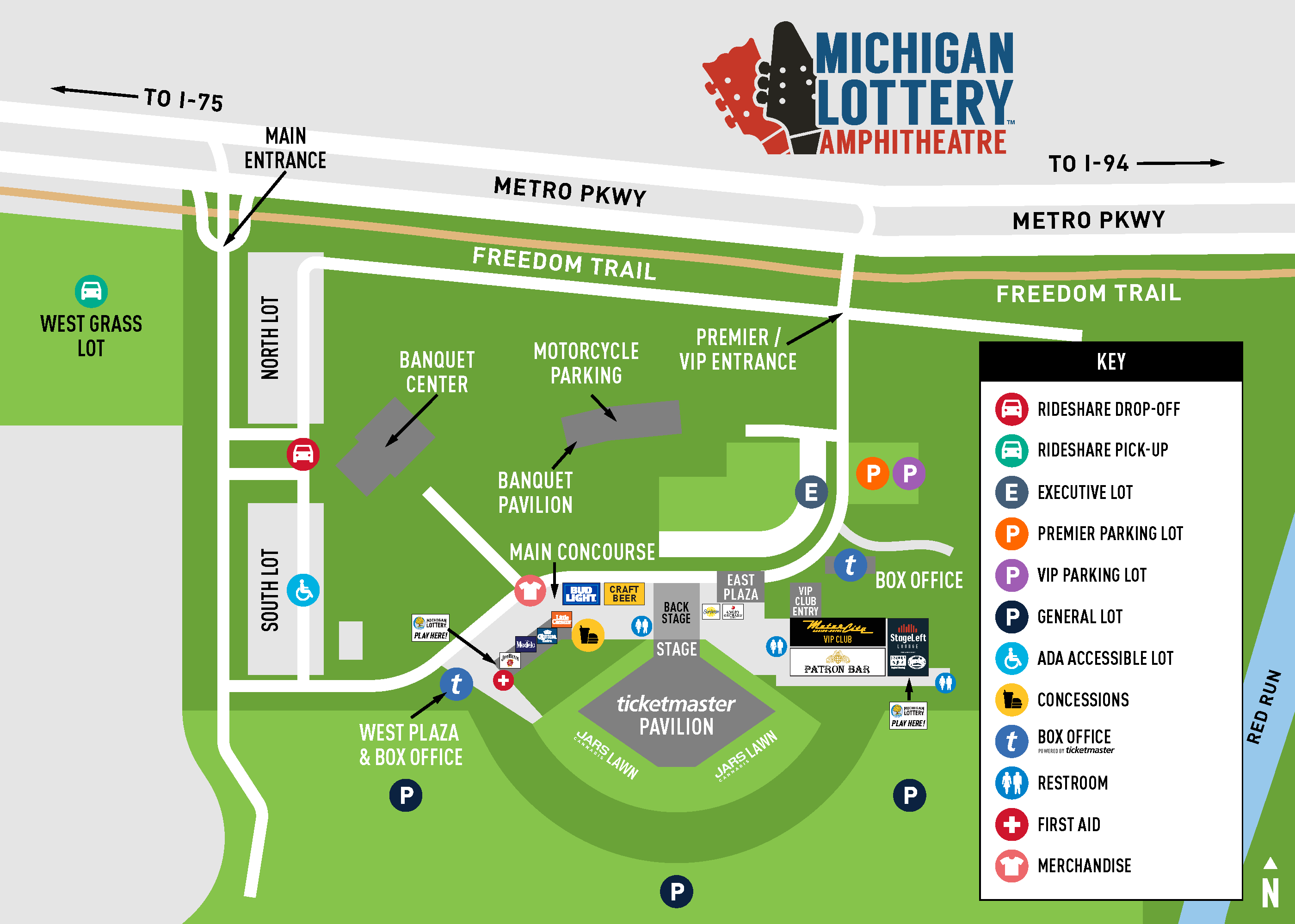 Michigan Lottery Aphitheatre Venue Map 2025 style=