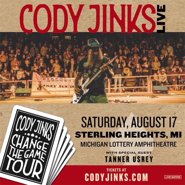 More Info for Cody Jinks Confirms Headline Show  At Michigan Lottery Amphitheatre Saturday, August 17