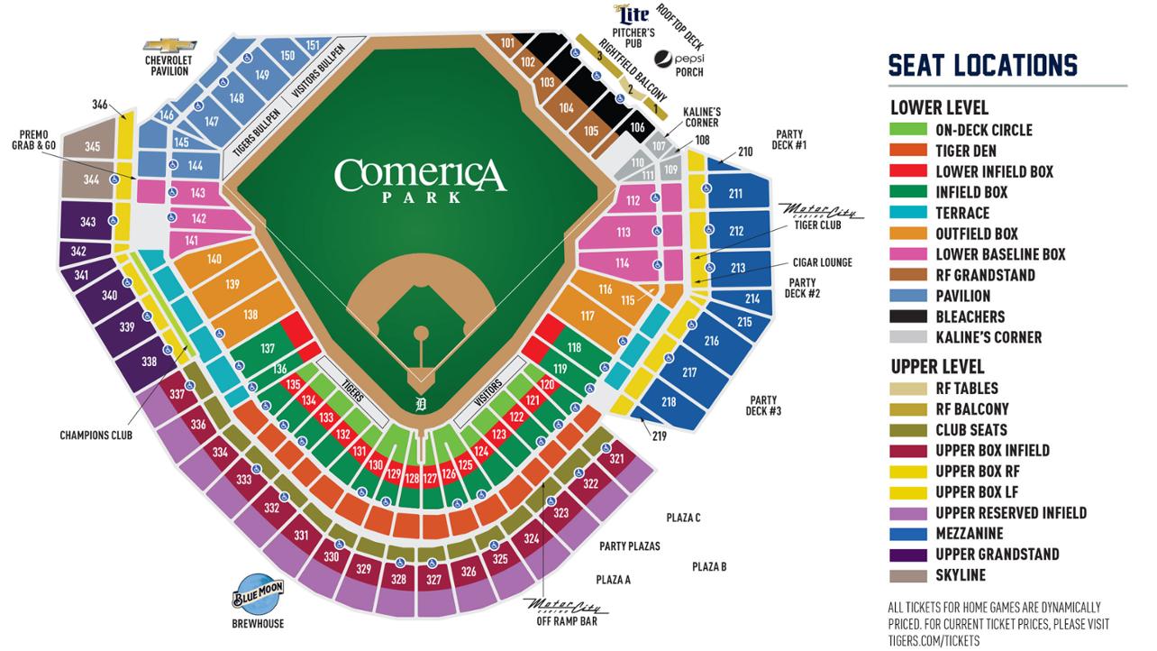 Seating Chart Comerica Park Detroit Mi