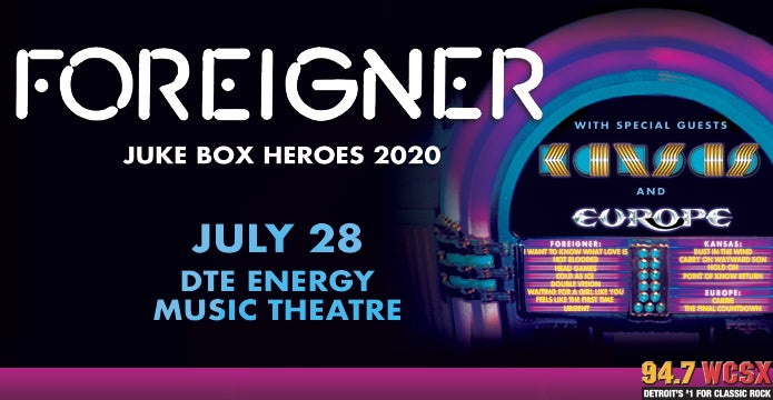 More Info for FOREIGNER, SPECIAL GUEST KANSAS, AND FEATURING EUROPE SET TO LAUNCH “JUKE BOX HEROES 2020 TOUR” TO INCLUDE A STOP AT DTE ENERGY MUSIC THEATRE JULY 28