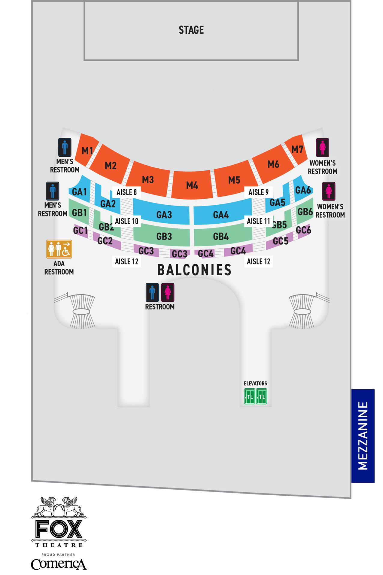 313 Presents - Fox Theatre Venue Map - Mezzanine