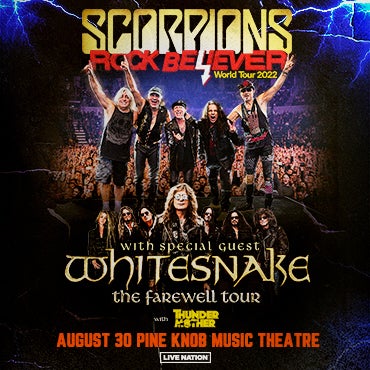 More Info for Rock Legends Scorpions  Bring “Rock Believer North America Tour 2022”  With Special Guests Whitesnake And Thundermother  On Their Farewell Tour To Pine Knob Music Theatre August 30