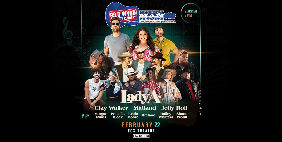 99.5 WYCD Announces 2023 Ten Man Jam Will Appear At The Fox Theatre