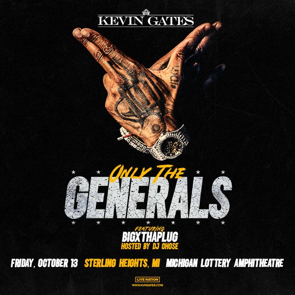 More Info for Kevin Gates To Bring “Only The Generals” National Tour To Michigan Lottery Amphitheatre Friday, October 13