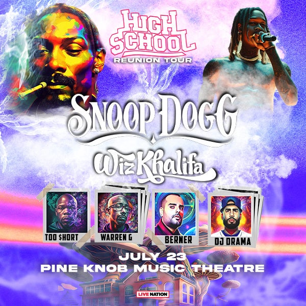 More Info for Snoop Dogg, Wiz Khalifa, Too $Hort, Warren G And Berner Annouce “High School Reunion Tour” At Pine Knob Music Theatre July 23