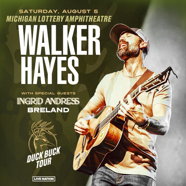 More Info for Walker Hayes Brings “Duck Buck Tour”  With Special Guests Ingrid Andress And Breland To Michigan Lottery Amphitheatre Saturday, August 5