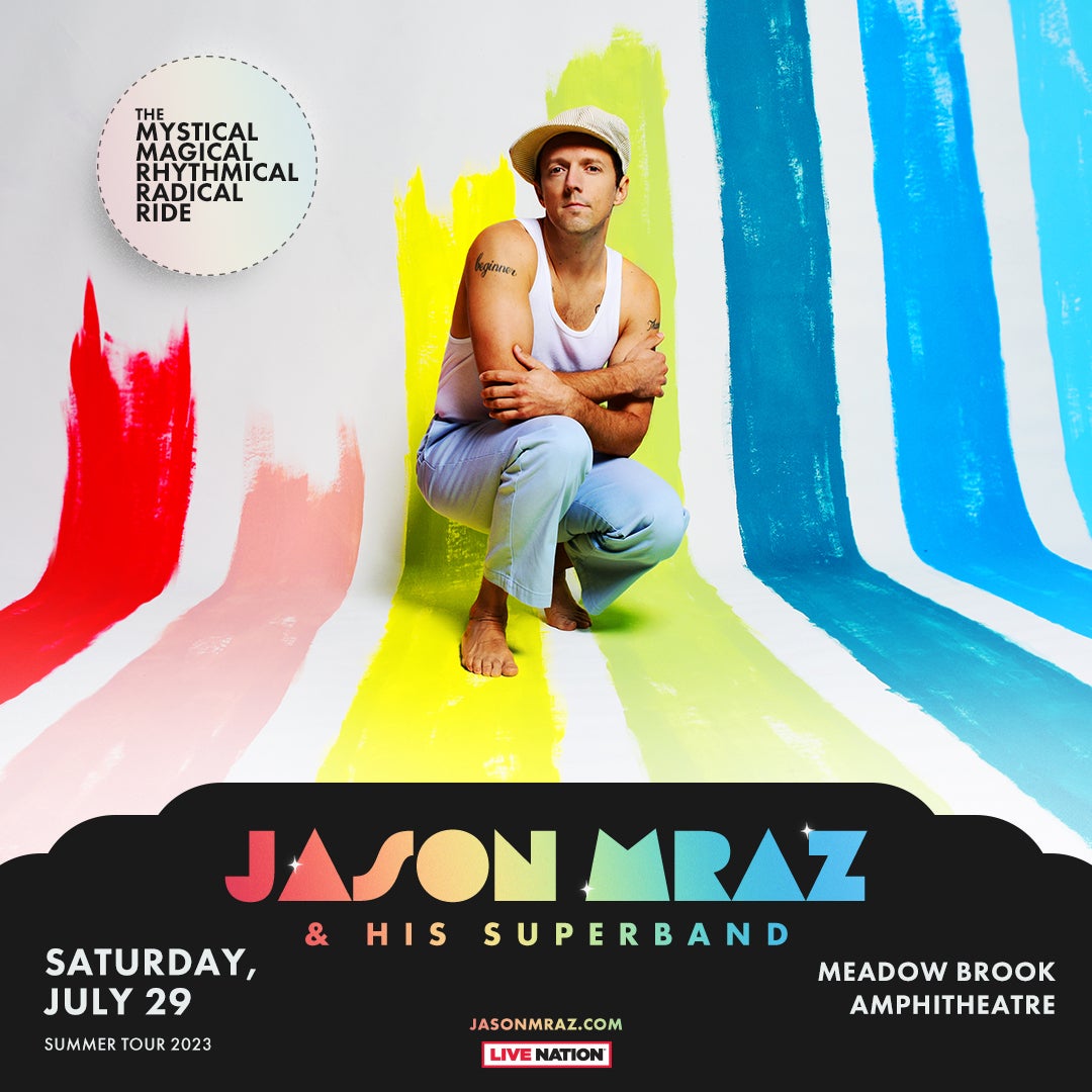 More Info for Jason Mraz Announces “The Mystical Magical Rhythmical Radical Ride Tour” At Meadow Brook Amphitheatre Saturday, July 29