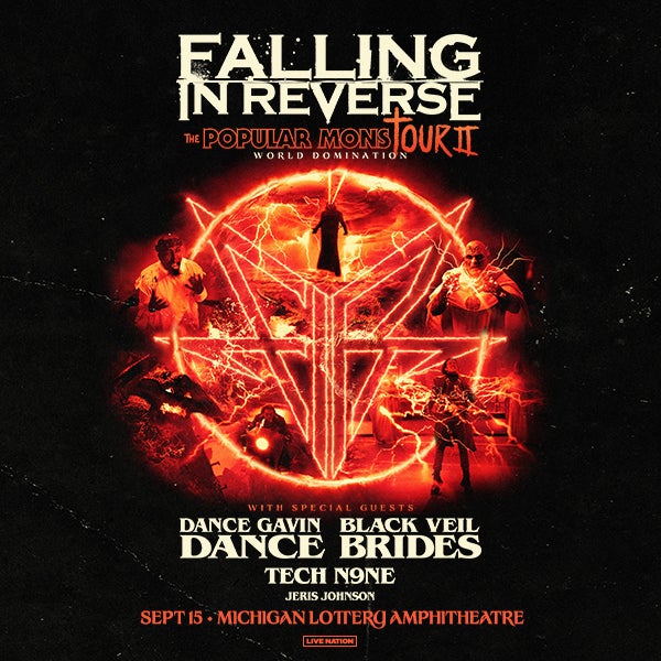 More Info for Falling In Reverse Bring Summer 2024 Headline Run –  “The Popular Monstour Ii: World Domination” With Special Guests Dance Gavin Dance, Black Veil Brides,  Tech N9ne And Jeris Johnson To Michigan Lottery Amphitheatre September 15