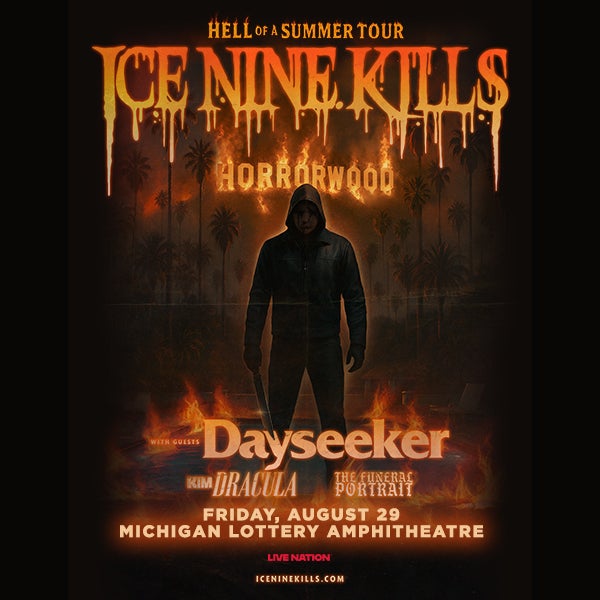 Ice Nine Kills Bring Ice Nine Kills: Dayseeker, Kim Dracula & More,  Hell Of A Summer Us Headline Tour To Michigan Lottery Amphitheatre Friday, August 29
