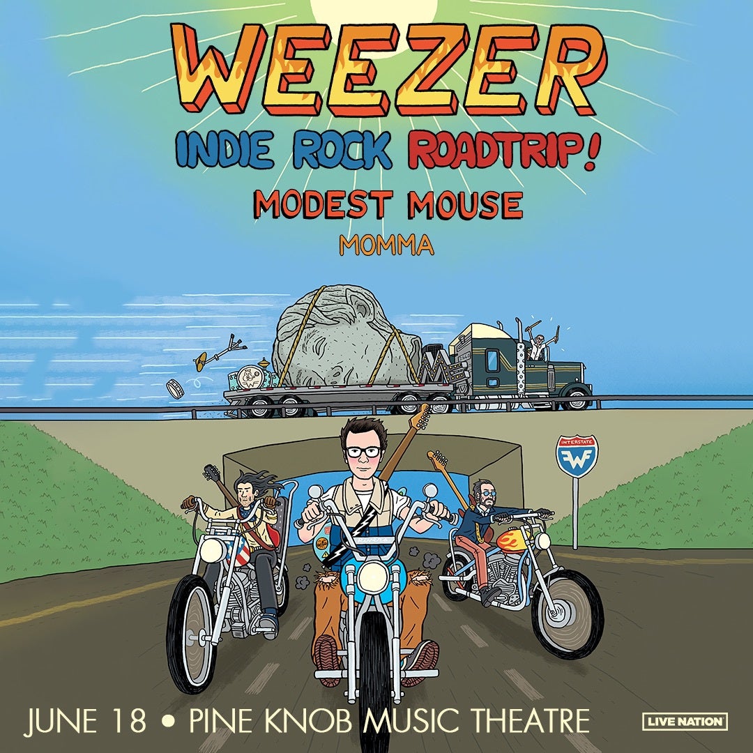 More Info for Weezer's Indie Rock Roadtrip! 30 Show U.S. Summer Tour With Supporting Acts Modest Mouse And Momma To Perform At Pine Knob Music Theatre June 18