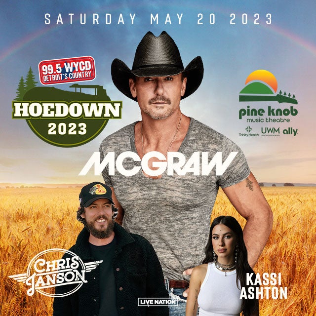 More Info for Superstar Tim McGraw to Headline “99.5 WYCD Hoedown powered by RAM” at Pine Knob Music Theatre Saturday, May 20