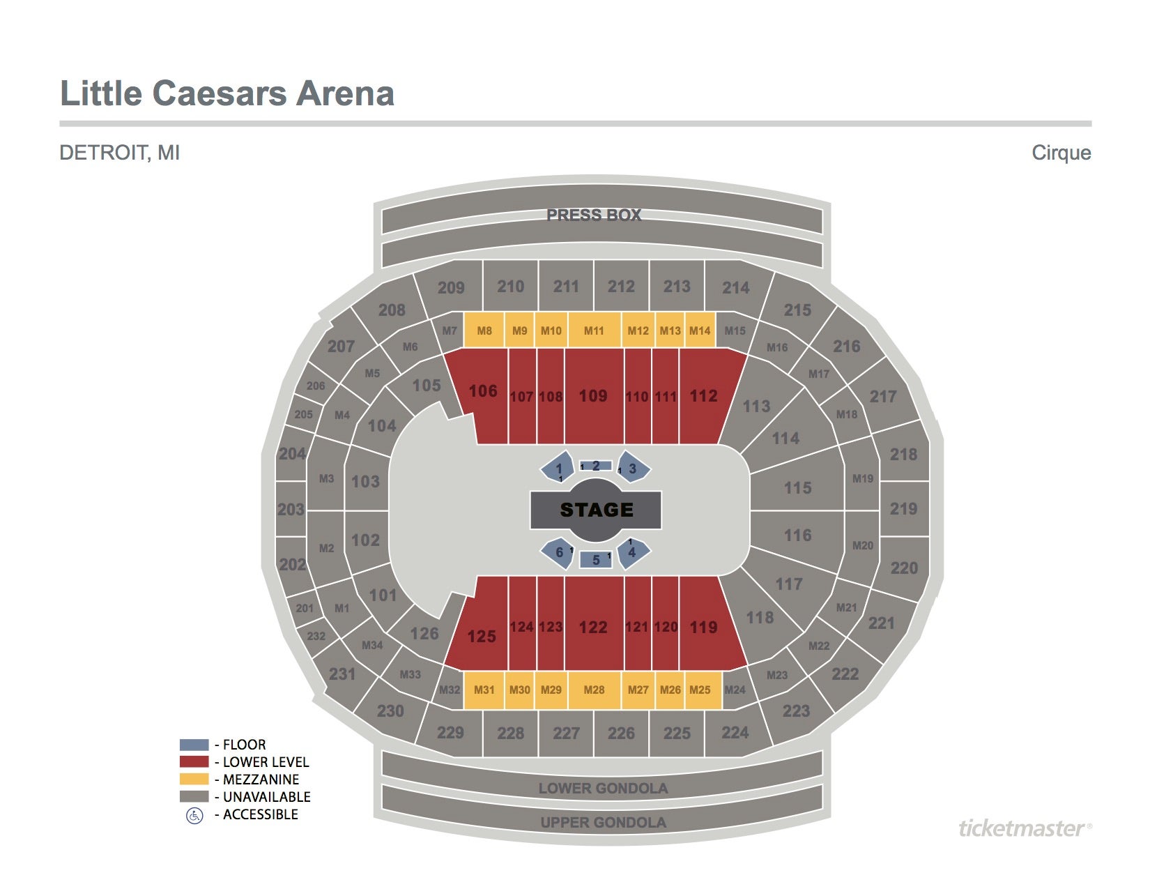 Mezzanine 30 at Little Caesars Arena 