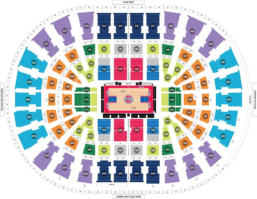 Palace of Auburn Hills Seating Chart